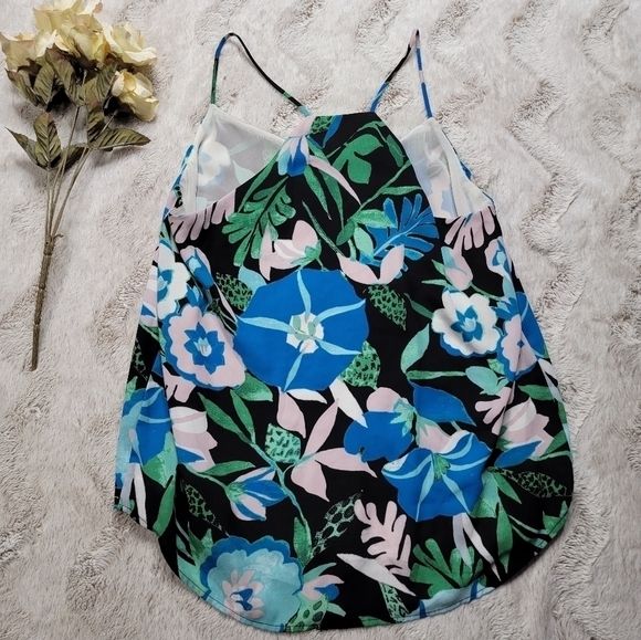 ✨️CL Loft Outlet Geometric Floral Print Sleevless Blouse Size S - Picture 10 of 12